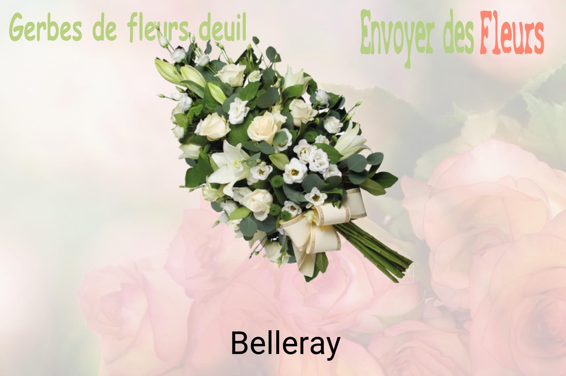 Gerbe de fleurs de deuil livrée à Belleray